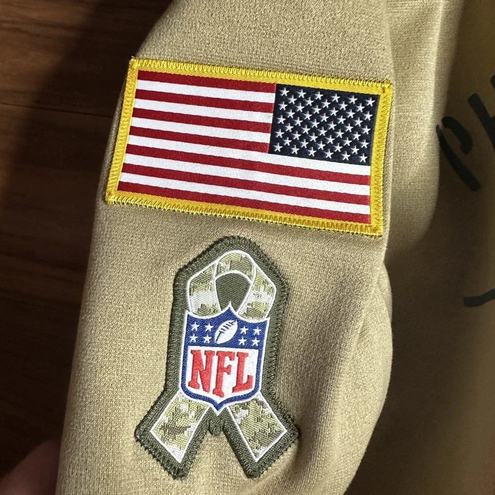 Nike OnField NFL Philadelphia Eagles Salute Service Hoodie Youth XL Camo Flag